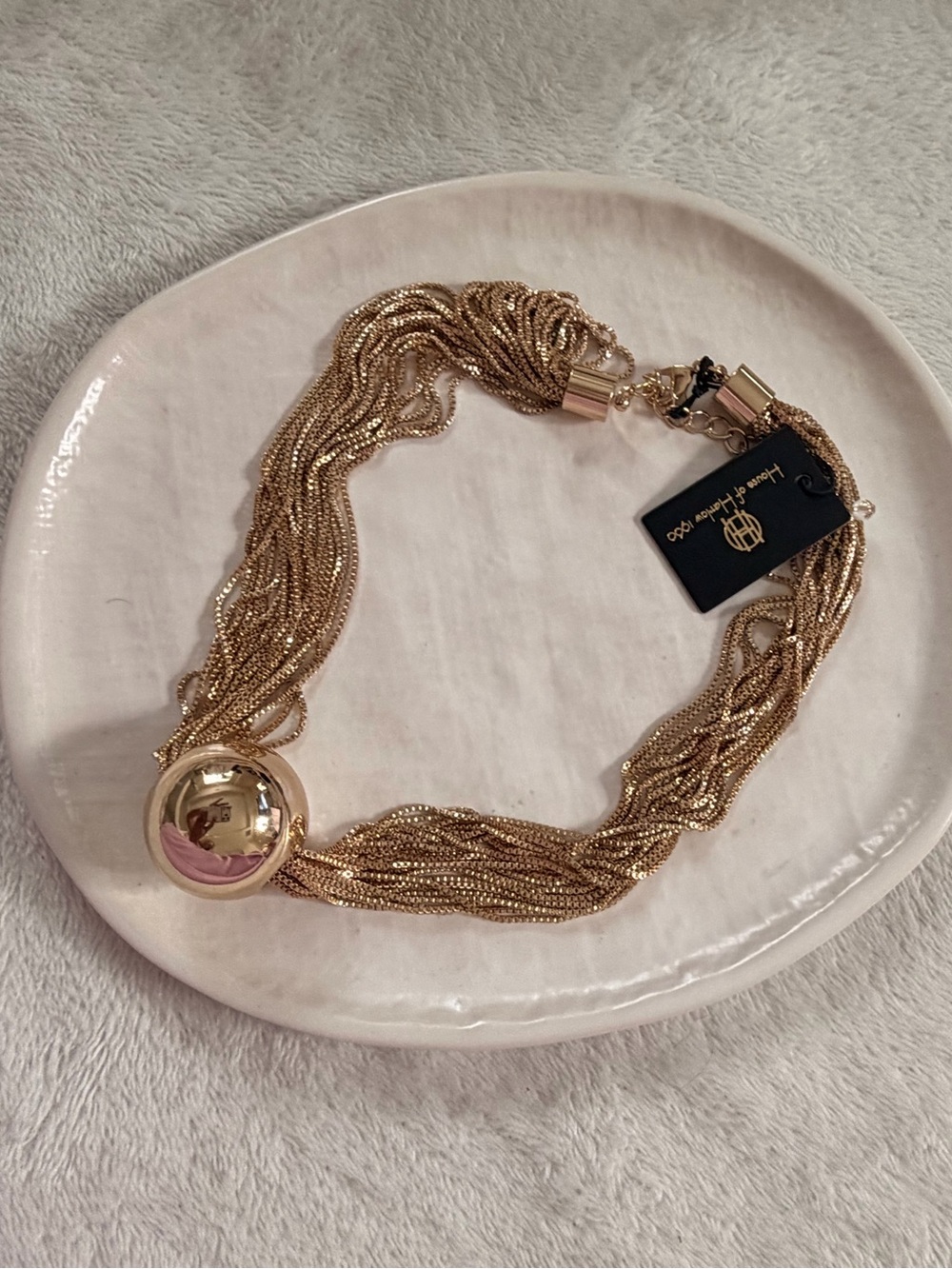 House of Harlow 1960 Gold Tone Multi-Strand Chain Statement Necklace NWT